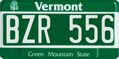 VT license plate BZR556