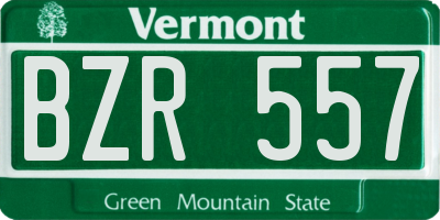 VT license plate BZR557
