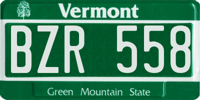 VT license plate BZR558