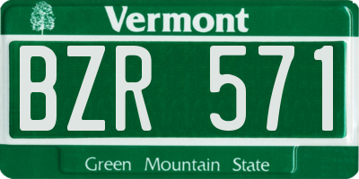 VT license plate BZR571