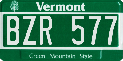 VT license plate BZR577