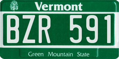 VT license plate BZR591
