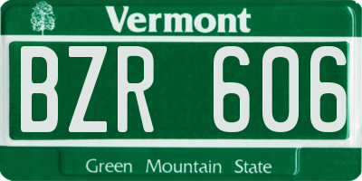 VT license plate BZR606