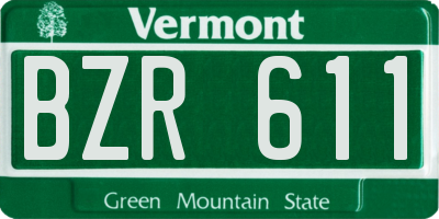 VT license plate BZR611
