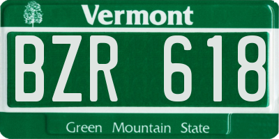 VT license plate BZR618