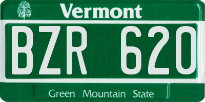 VT license plate BZR620