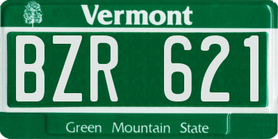 VT license plate BZR621