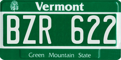 VT license plate BZR622