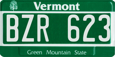 VT license plate BZR623