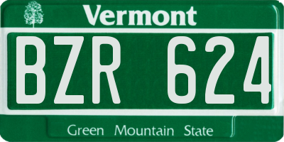 VT license plate BZR624