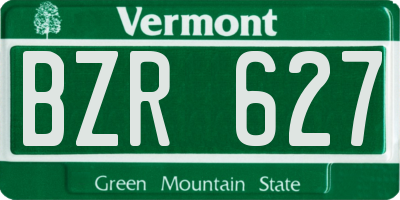 VT license plate BZR627