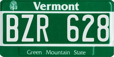VT license plate BZR628