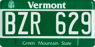 VT license plate BZR629