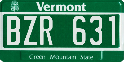 VT license plate BZR631