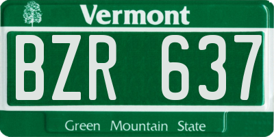 VT license plate BZR637