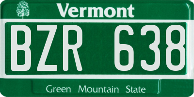 VT license plate BZR638