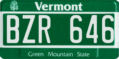 VT license plate BZR646