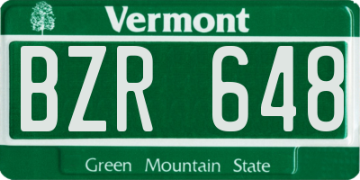 VT license plate BZR648