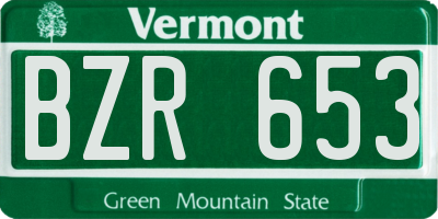 VT license plate BZR653