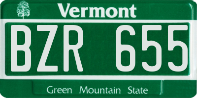 VT license plate BZR655