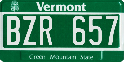 VT license plate BZR657