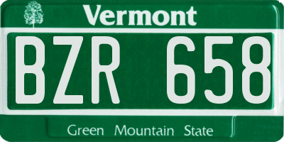 VT license plate BZR658