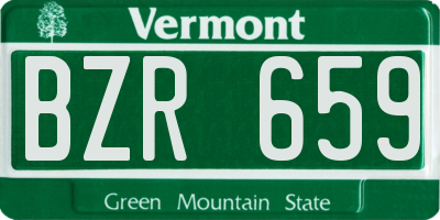 VT license plate BZR659