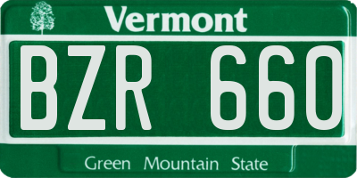 VT license plate BZR660