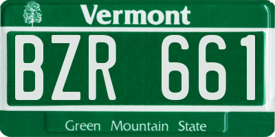 VT license plate BZR661