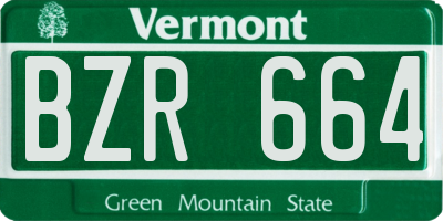 VT license plate BZR664