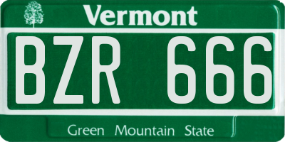 VT license plate BZR666