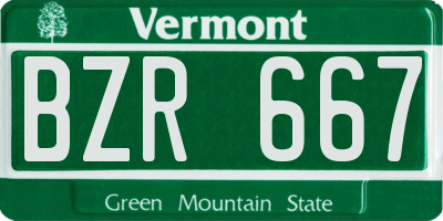 VT license plate BZR667