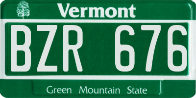VT license plate BZR676