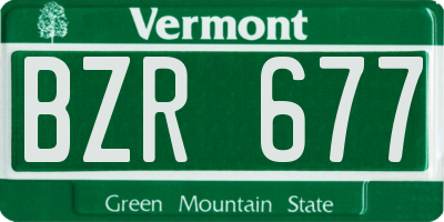 VT license plate BZR677