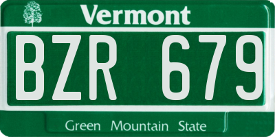 VT license plate BZR679