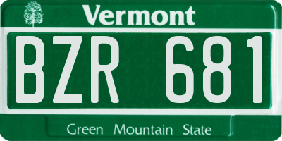 VT license plate BZR681