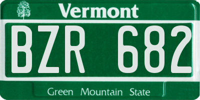 VT license plate BZR682