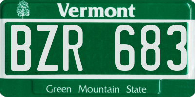 VT license plate BZR683