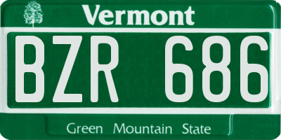 VT license plate BZR686