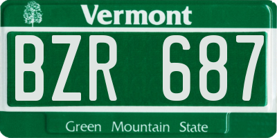VT license plate BZR687