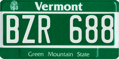 VT license plate BZR688