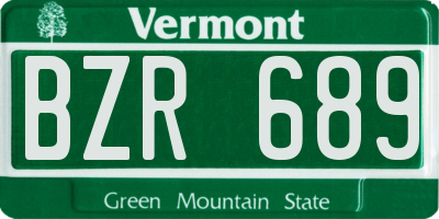 VT license plate BZR689