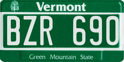 VT license plate BZR690
