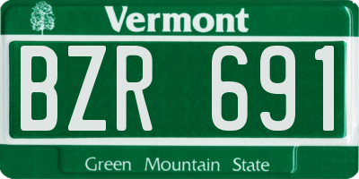 VT license plate BZR691