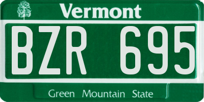 VT license plate BZR695