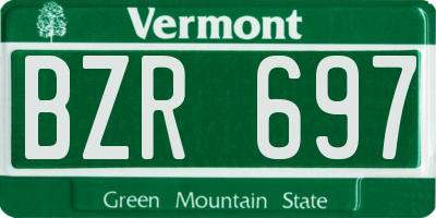 VT license plate BZR697