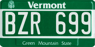 VT license plate BZR699