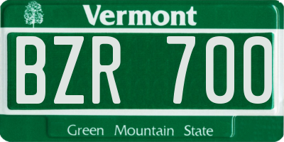 VT license plate BZR700