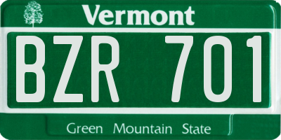 VT license plate BZR701