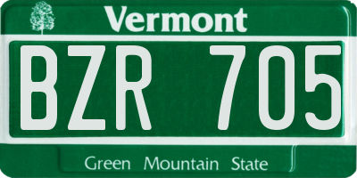 VT license plate BZR705